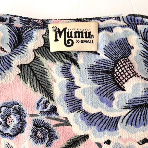Show Me Your Mumu Pink Blue Tropical Floral Conga Wrap Crop Top - Picture 5 of 7